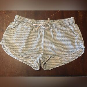Volcom Blue and White Striped Women Shorts